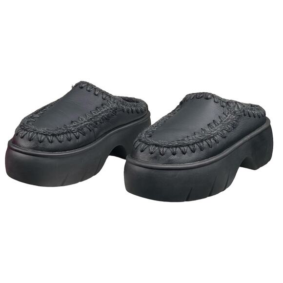 COPY - Mou X Anthropologie Eskimo Clog Twist Black Platform Clog Size 40 US 9/9… - Picture 6 of 11